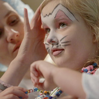 SickKids patient with face paint
